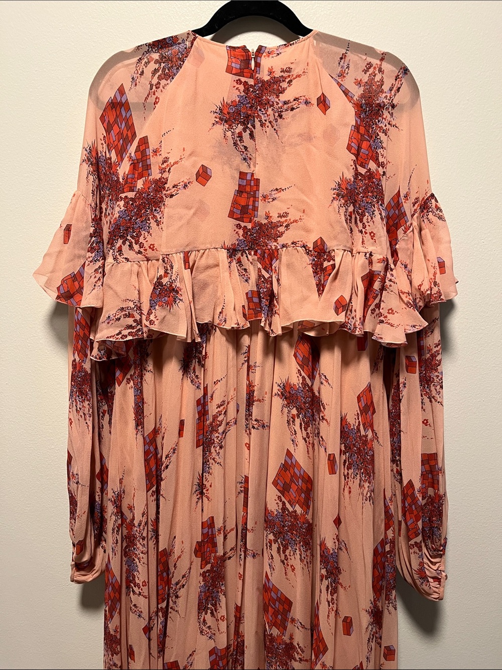 GIAMBATTISTA VALLI SS19 100% Silk Lip Print Ruffle Maxi Dress | IT 48 / US 12 - Picture 11 of 13